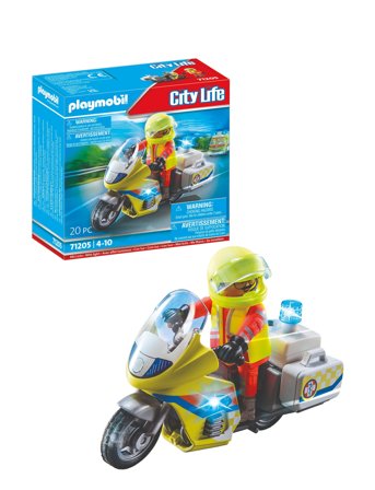 PLAYMOBIL | Playmobil City Life Rescue Motorcycle With Flashing Light - 71205 | ONE SIZE