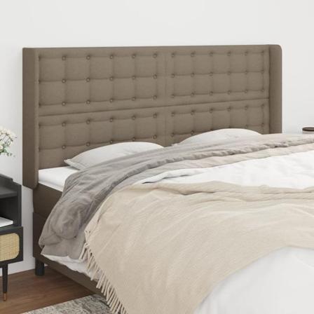 Vidaxl Huvudgavel Med Kanter Taupe 183x16x118/128 Cm Tyg Taupe