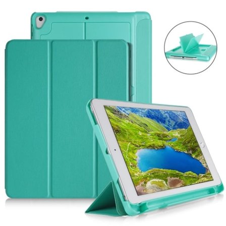 Fordral med förvaring, USB kabel Apple iPad 9.7" 2017, 2018, Turkos