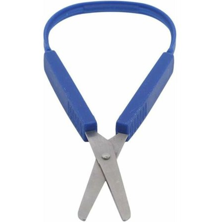 Barnens snarsax - Lättöppna anpassningsbara saxar för speciella behov - Säkerhetsrund spets - Öppna handtag - Blå