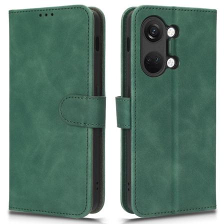 SKALO OnePlus Nord 3 5G / Ace 2V Matt PU-Läder Plånboksfodral - Grön
