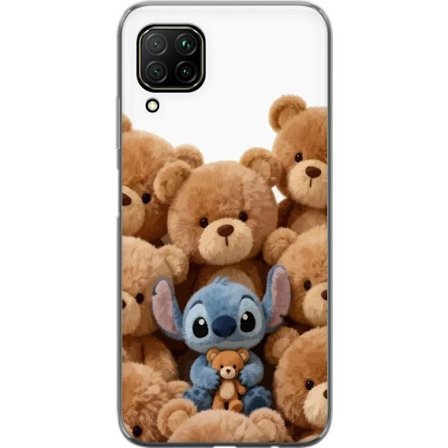 Kompatibel Mobilcover til Huawei Huawei P40 lite Sød og sikker illustration med Stitch omgivet af bamser, der skaber en varm og legende følelse for