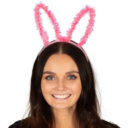 Kanin Hårbøjle med Frynser Lyserød