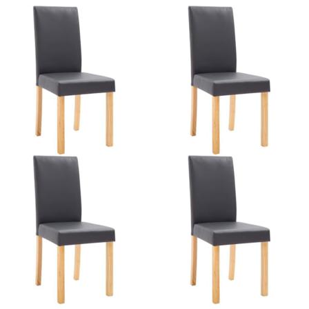 Vidaxl Matstolar 4 St Grå Konstläder Grå