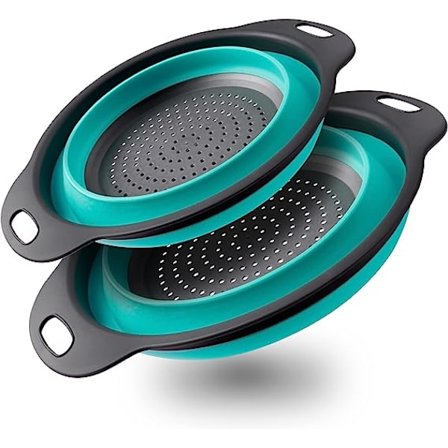 Sammenleggbar dørslag, sett med 2 stk sammenleggbare siler, plassbesparende