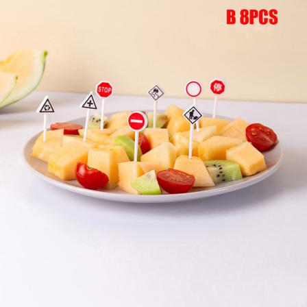 6/8/10 St/ Set Mini Plast Fruktgaffel Dessert Tandpetare Bento