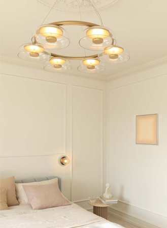 Blossi 6 taklampe Ø80 - nordic gold/klar