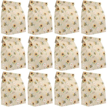 12 st Presentpåsar Papper Godispåsar Festpåsar Bakning Matförpackningspåsar Presentpåsar