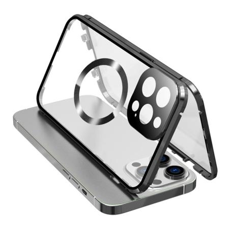Dubbelsidigt spänne HD-telefonfodral med linsskydd Kompatibel med iPhone iPhone 14 Plus Svart