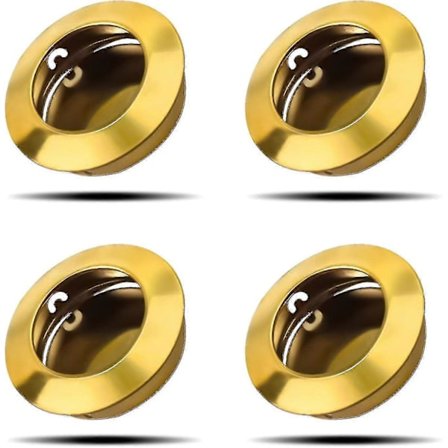 4 stk. Runde Forsænkede Greb, 40 mm Rustfrit Stål Skydedørsgreb, Guld Møbelgreb Kan Bruges Til Skuffer, Skabe, Tilpasset Møbler