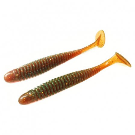 Noike Wobble Shad 3'' 7,6cm (9-pack) - Motoroil Gold UV
