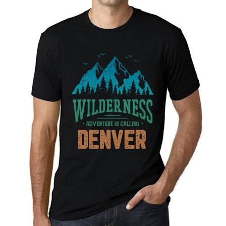 Wild Nature T-shirt för män Äventyr kallar Denver – Wilderness, Adventure Is Calling Denver – Vintage svart T-shirt