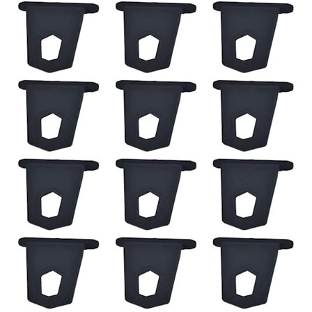 12 svarta husvagnsmarkis krokar, klädhängare, förvaringshyllor, Markis