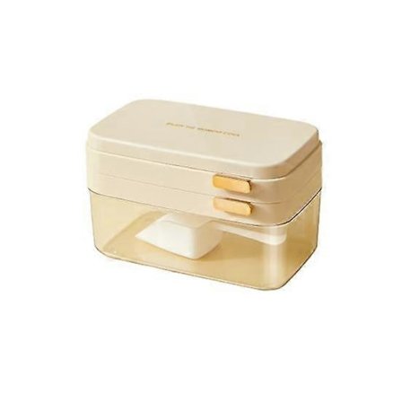 Isform med lock & behållare, lätt att ta bort, isform för frys, lätt att rengöra, set med isskopa och ishink beige