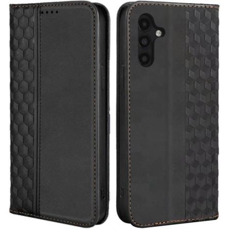 Fodral till Samsung Galaxy A54 5G, Anti-Scratch Protection Luxury Leather Effect Svart Svart