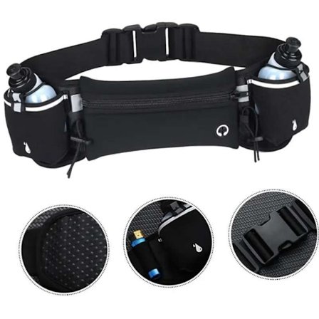 Running Belt with Bottles - Optimal Hydration for Active Black