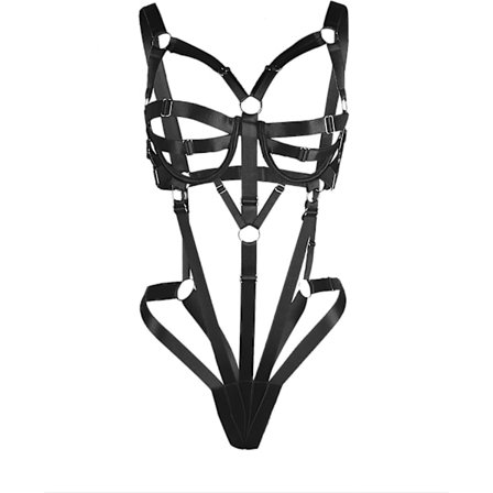 2025 Senaste Modell Dam Strappy Underkläder Sexig Svart Bondage Bodysuit Teddy Stygg Strappy Kors Underkläder för Kvinnor Svart-strappy