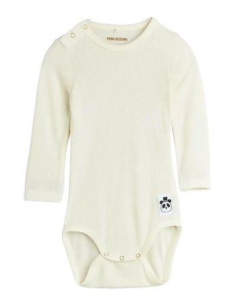 Mini Rodini Modal Rib Ls Body - Cream - 68/74