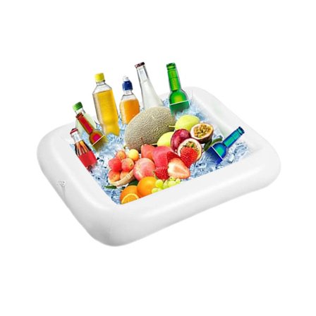 Oppblåsbar Isbuffetbar - 23,6" Serveringsbrett for Mat og Drikke, Bærbart Grill-/Piknik-/Bassengfestutstyr - Ideell for Camping
