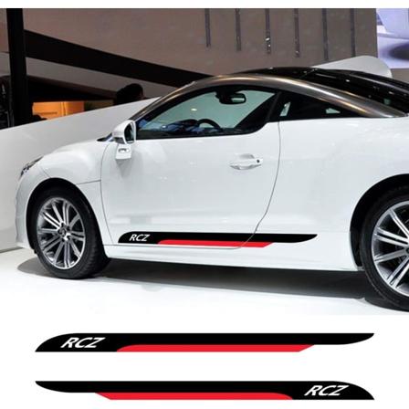 2 delar bildörr sidokjol ränder klistermärken för Peugeot Rcz