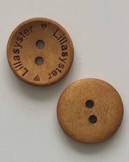 Träknapp Lillasyster 18 mm ljusbrun