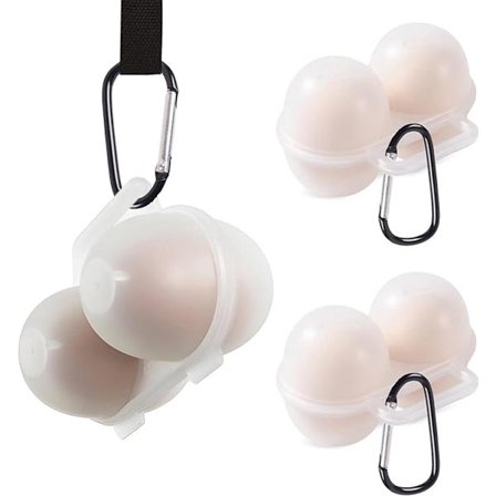 ING Plastikk eggekartong pakke med 3 med karabinkrok Eggekartong Eggholder Egghylle Kjøleskapsorganisering Eggeboks 2 rom Eggeoppbevaringsboks for