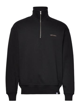 Diego Half-Zip Sweatshirt Sweat-shirt Genser Svart Les Deux*Betinget Tilbud