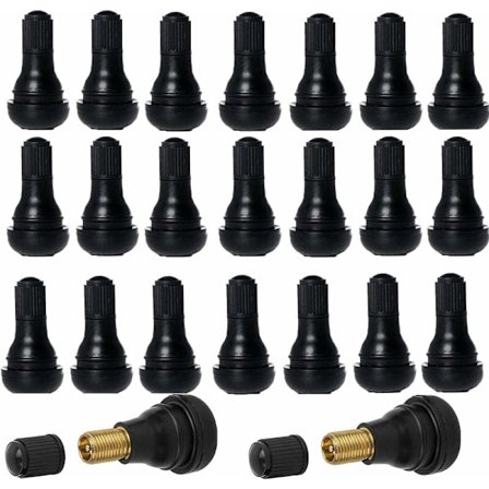 40 stk. Dekkventiler for biler uten slange, TR412 dekkventiler, sett med gummiventiler for dekkventiler, svart
