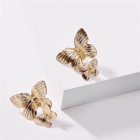 Guld Stora Fjäril Örhängen Guld Drop Örhängen Statement Charm Ea