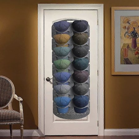 Baseball Kasket Holder, 7/14 Store Lommer Kasket Organizer, Hængende Baseball Kasket Display Holder, Foldbar Filt Kasket Organizer Holder med Dyb 