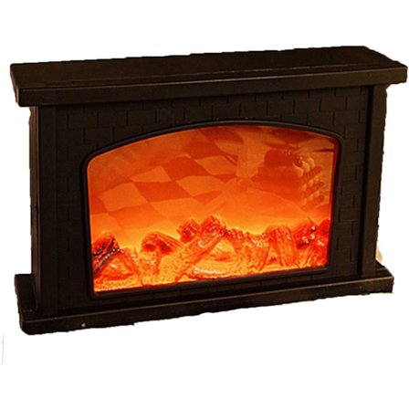 Dekorativ pejs lanterne, pejs lys LED simulerer log flamme effekt, touch switch og USB-drevet