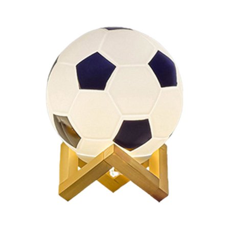 Fotball 3D LED nattlys 3D illusjon LED lampe VM fotball leker for gutter jenter voksne sportsfans svart hvit