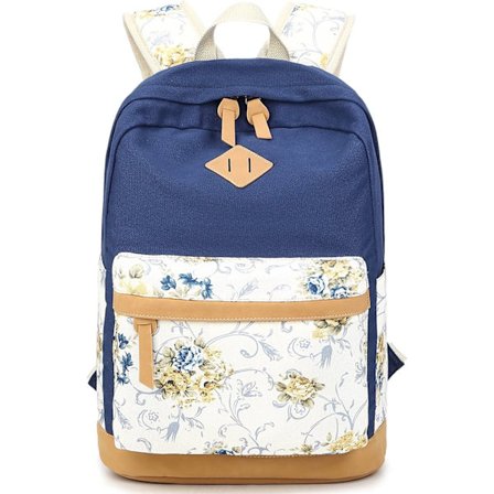 Ryggsäck Skolväska College Gymnasium Resväska Skolväska Tonårsflickor Skolväska Handväska Plånbok Messenger Bag(Marinblå)