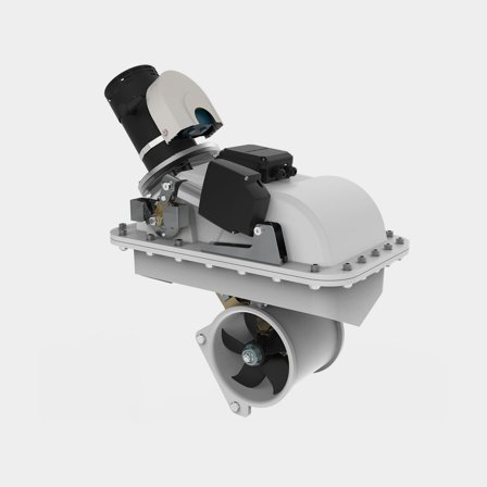 Lewmar RT185 Mk2 bogpropeller, 12 V, 4 kW, 65 KgF, nedfällbart montage med dubbla fembladiga propellrar i komposit