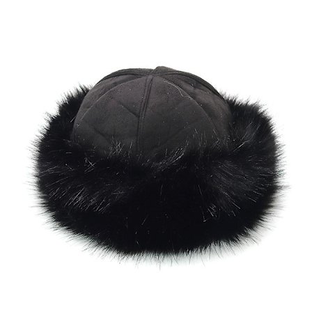Mongolsk Vinter Faux Fur Suede Plysj Varm Tykk Lue Snølue (1 stk)(Svart)