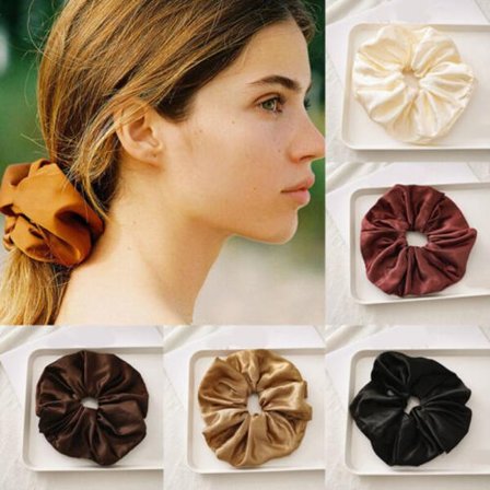 Women's Girl Silky Satin Hair Rope Elastic Hair Bands Scrunchies Ponytail Holder