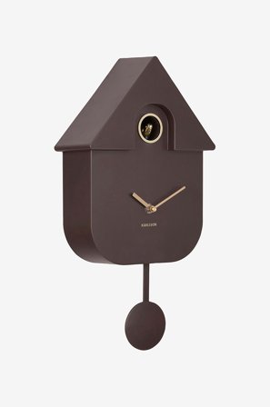 Karlsson - Veggklokke Modern Cuckoo Oro - Brun - Veggklokker & bordklokker - Fra Homeroom