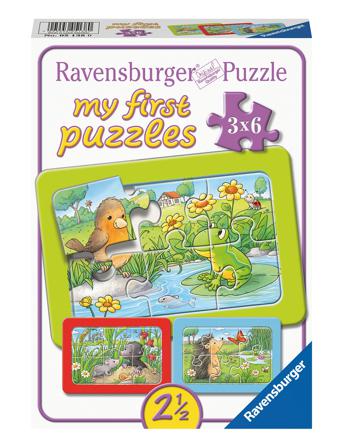 New Animal Friends 3X6P Toys Puzzles And Games Puzzles Classic Puzzles Multi/mönstrad Ravensburger