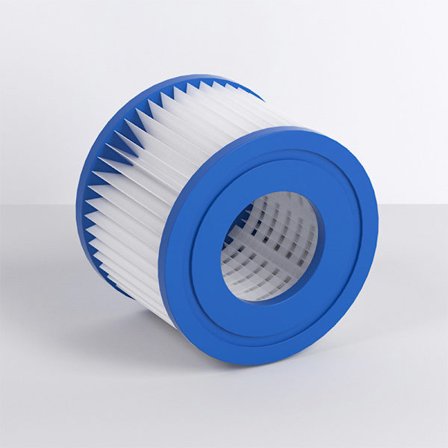 4 stk. filterpatroner til swimmingpool, hvid+blå 10,7*8 cm