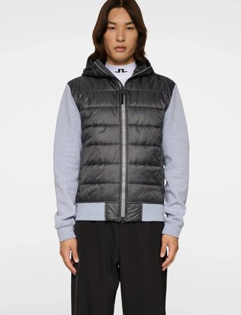 J. Lindeberg Seth Hybrid Zip Hood - Grey - M