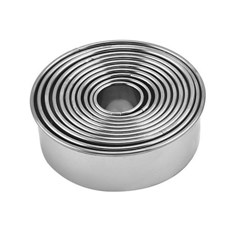 11 runde knive i sølv