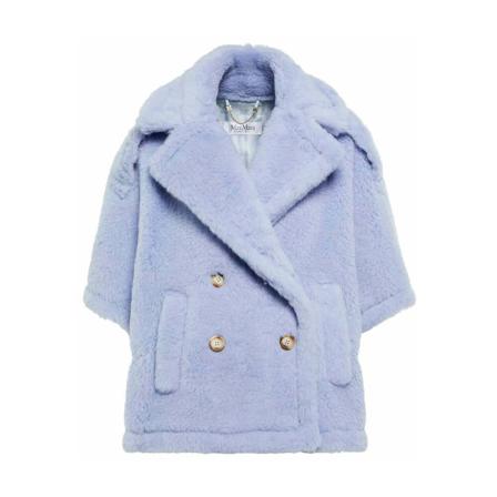 Max Mara Double-Breasted Coats Blå, Dame Uldfrakker