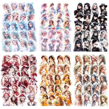 240 stk Vintage Pige Stickersæt Multifarvet Scrapbooking Stickers Dekorative Fotoalbum Stickers Æstetiske Stickers til Journal Tilbehør