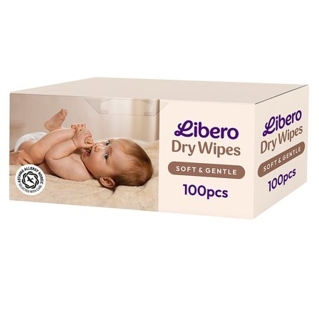 Libero Dry Wipes 100 stk - 19x19 cm, Medicin & Pleje, Pusletid, Øvrig