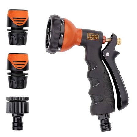 Sprinklerpistol med fästen från Black+Decker – 7 strålmönster