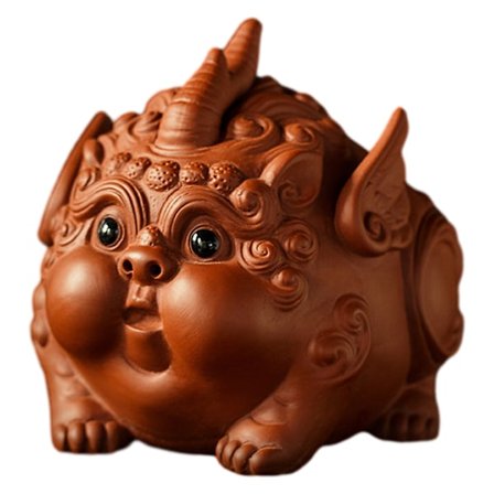 Lilla ler te-kæledyr 3D sødt te-service tilbehør, lilla sand te-kæledyrsfigur, sød Kungfu te-kæledyrsgave til te-elsker ven, tebord skrivebord te-rum