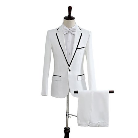 Herrejakkesæt Slim Fit 2 Dele Formelle Jakkesæt til Bryllup Galla