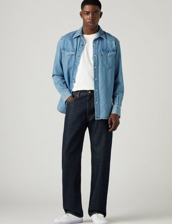 Levi's 555 Relaxed Straight Welcome T - Blue - 36 x 34