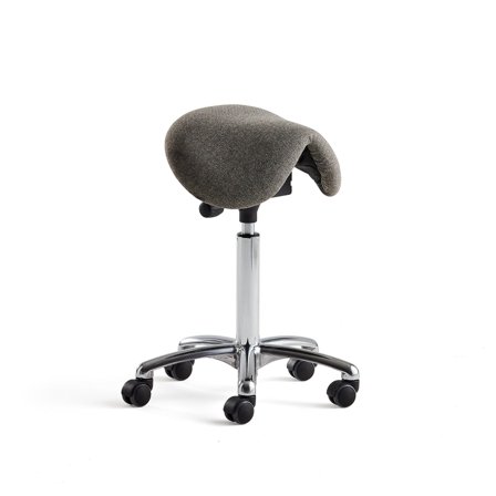 Sattelstuhl DERBY, Textilbezug graubeige