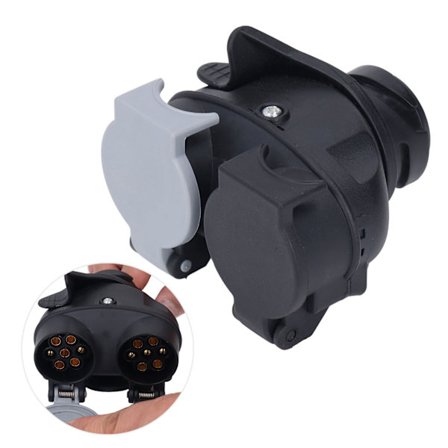 Træk 13-polet til dobbelt 7-polet adapter 12V konverteringsstik 12N 12S til campingvogn trailer køleskab apparat